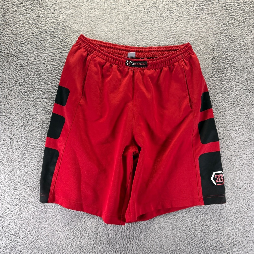 Vintage Air Jordan Shorts Mens 3XL Red Polyester Athletic Basketball Training